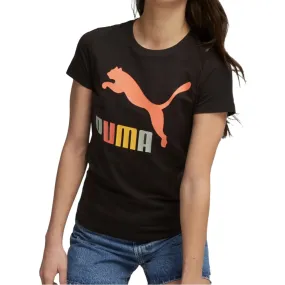 Playera Manga Corta Puma para Mujer Classic Multi Color Logo Tee Negro