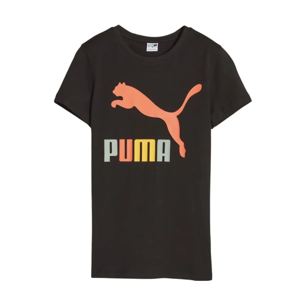 Playera Manga Corta Puma para Mujer Classic Multi Color Logo Tee Negro