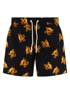 "BURNING MONOGRAM" SWIM SHORTS