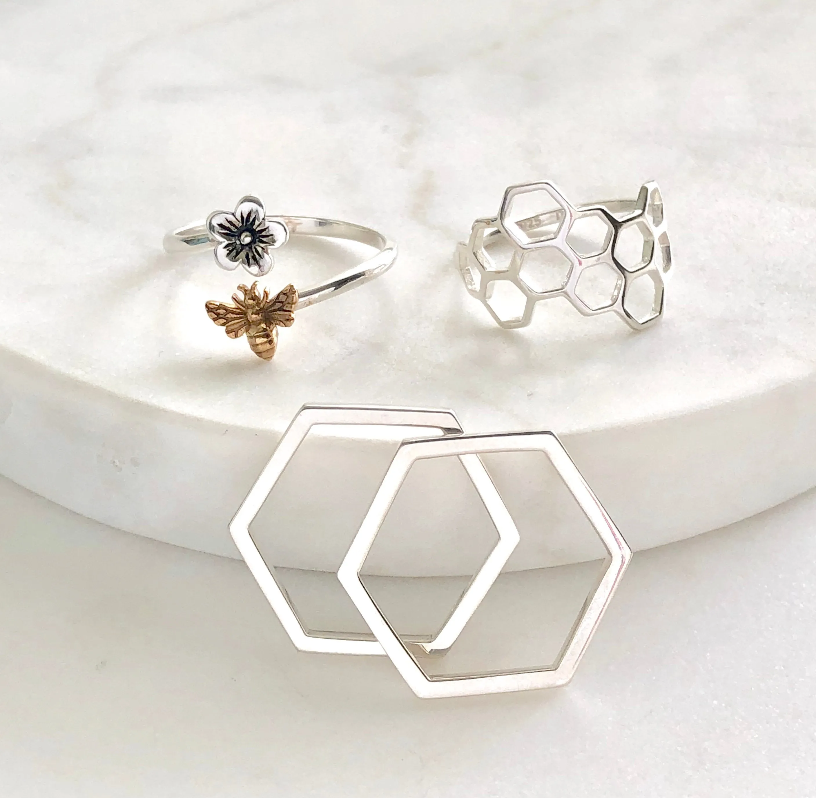 Silver Honeycomb Ring