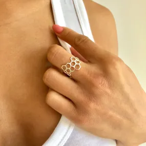 Silver Honeycomb Ring