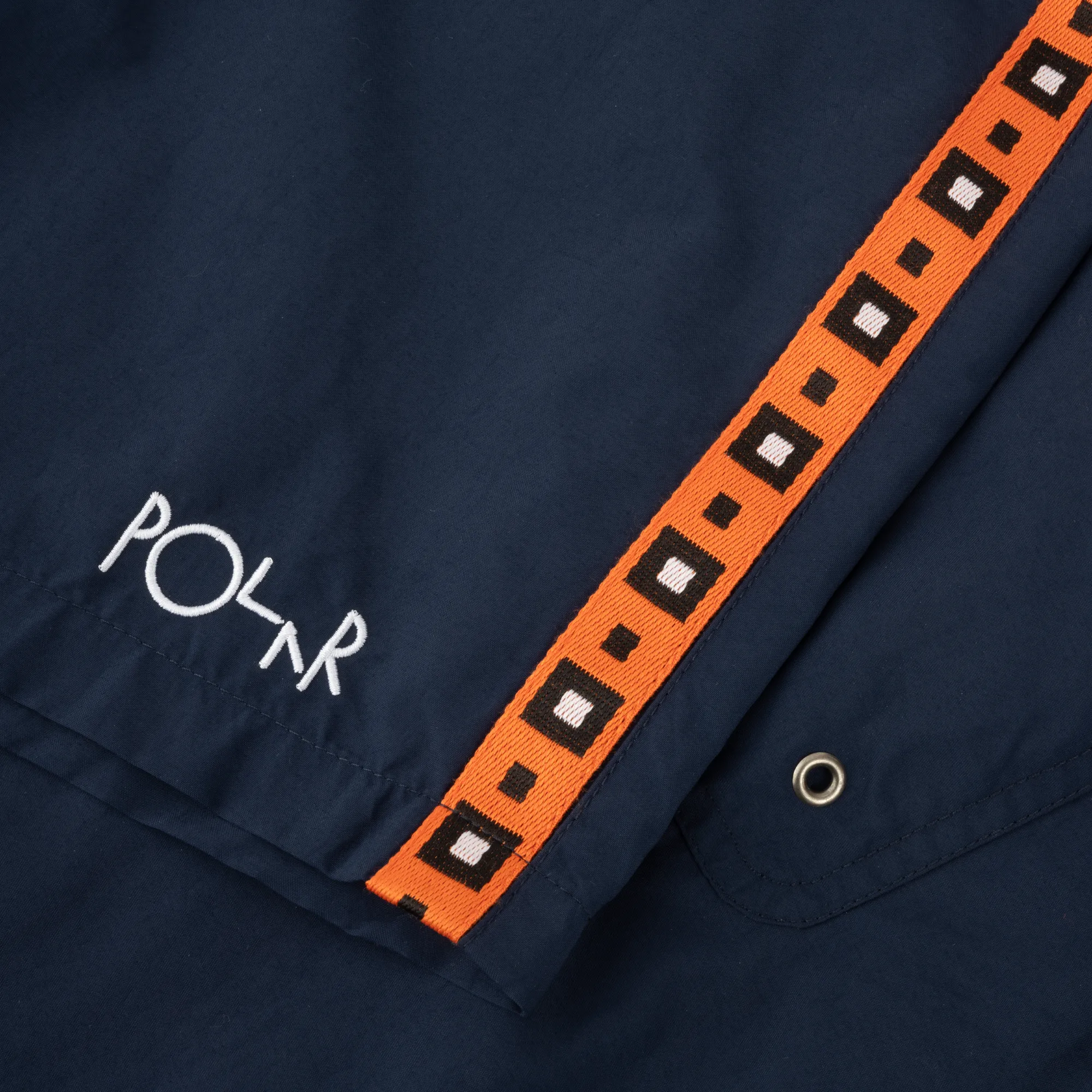 Swim Shorts | Square Stripe - Navy / Orange