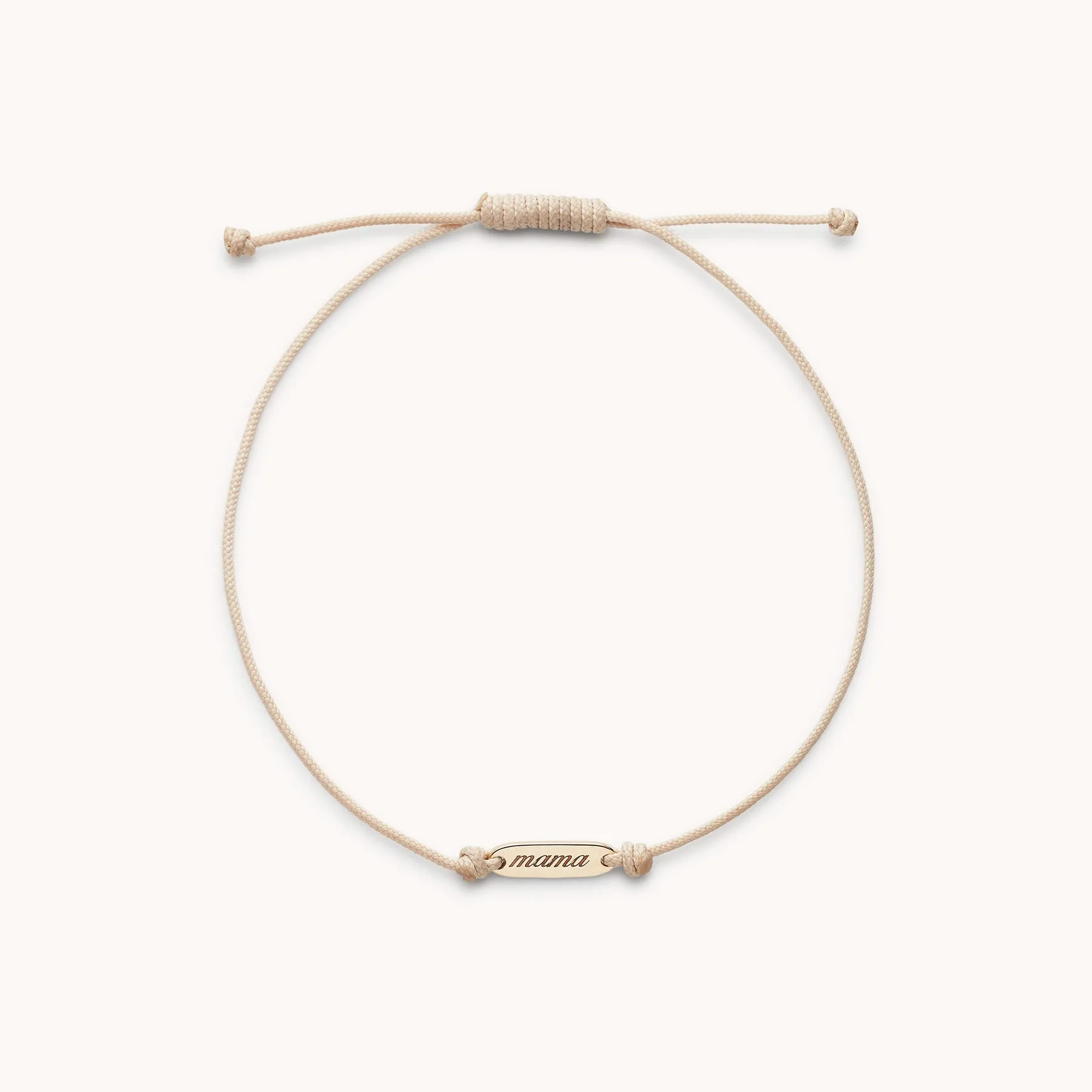 the mother contemplation cord bracelet - 10k yellow gold, cream cord