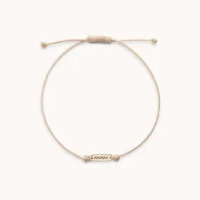 the mother contemplation cord bracelet - 10k yellow gold, cream cord