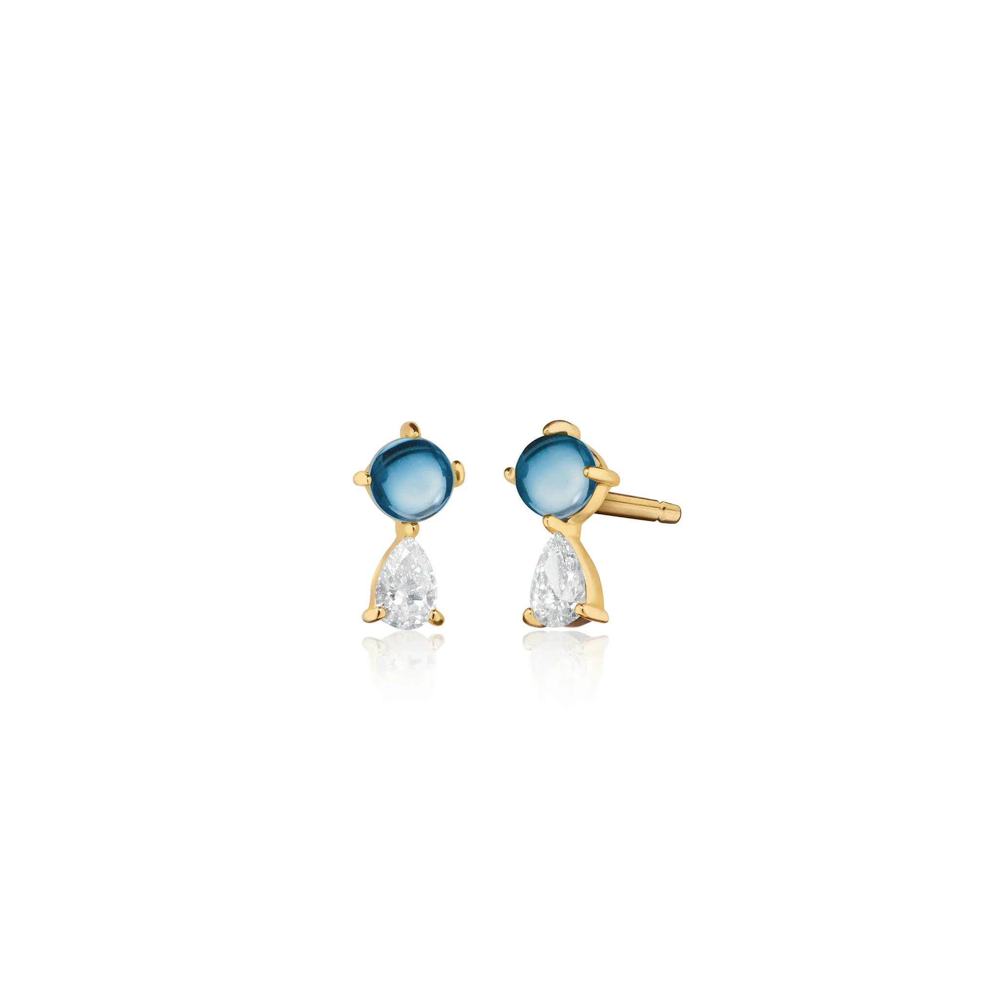 The Nebula Blue Aquamarine & Diamond Stud Earrings