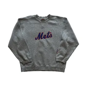 Vintage 90s Grey Nike Mets Sweatshirt - Small