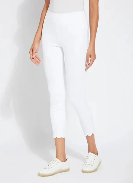 White Scallop Ankle Skinny